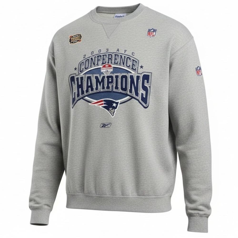 Vintage New England Patriots Sweatshirt 2003 AFC Champions Deadstock NEW Size XL